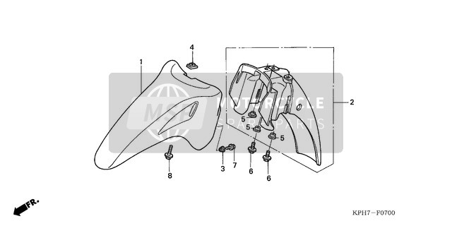 61100KPH900ZK, Fender A, Fr. *PB325C *, Honda, 0